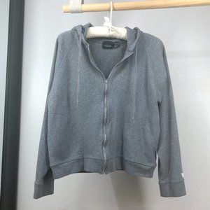 Athletic Works, Ladies Large, zippered hooded activewear Jacket, grey, rib text